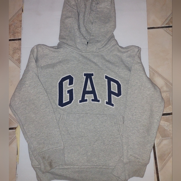 GAP Heather Gray Sweatshirt with Navy Logo - Picture 3 of 3